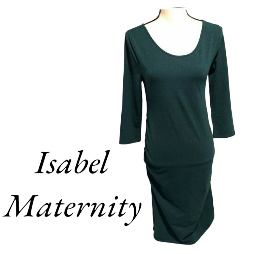 Isabel maternity dress green womens size medium